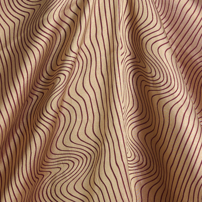 Brown Silk Brocade Gold Geometric Woven Fabric