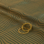 Bottle Green Silk Brocade Gold Geometric Woven Fabric