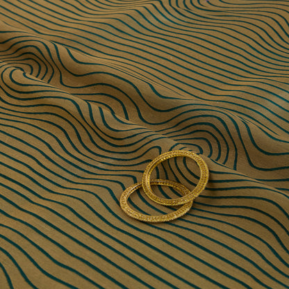 Bottle Green Silk Brocade Gold Geometric Woven Fabric