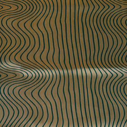 Bottle Green Silk Brocade Gold Geometric Woven Fabric