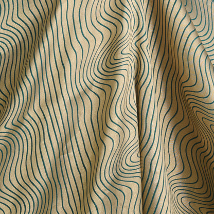 Bottle Green Silk Brocade Gold Geometric Woven Fabric
