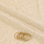 Beige Spun Tussar Thread & Cut-Dana Jaal Embroidered Fabric