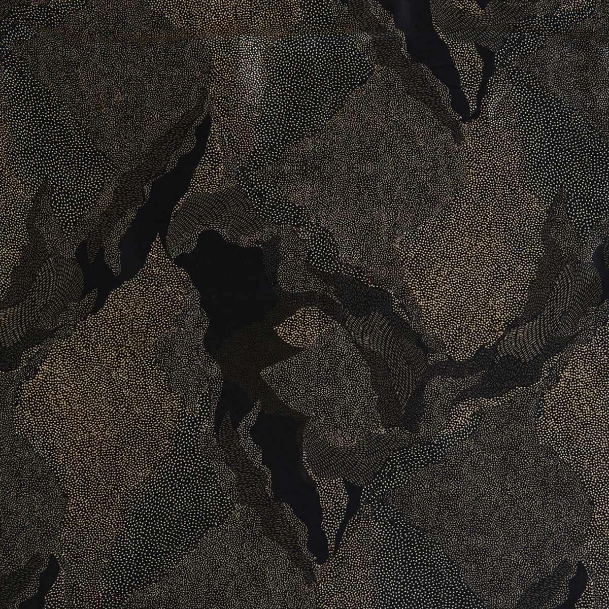 Black Satin Silk Abstract Printed Fabric