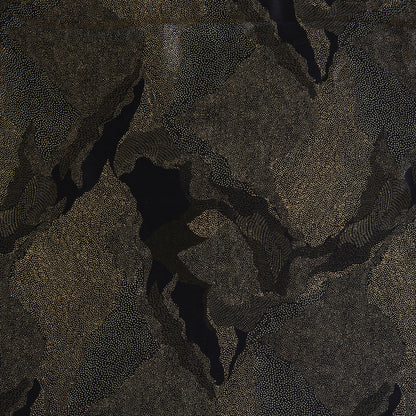Black Satin Silk Abstract Printed Fabric