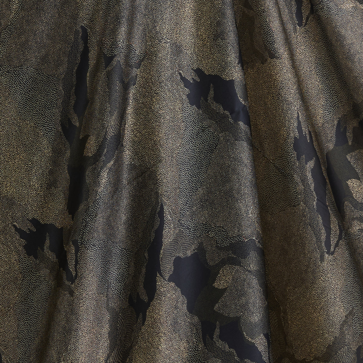 Black Satin Silk Abstract Printed Fabric