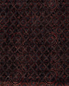 Slub Silk Ajrakh Printed With Stitches & Sequins Embroidery Fabric Black