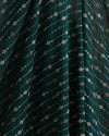 Bottle Green Slub Silk Thread Stripe Embroidery Fabric
