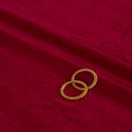 Dark Maroon Satin Dupion Thread Shlok Embroidery Fabric