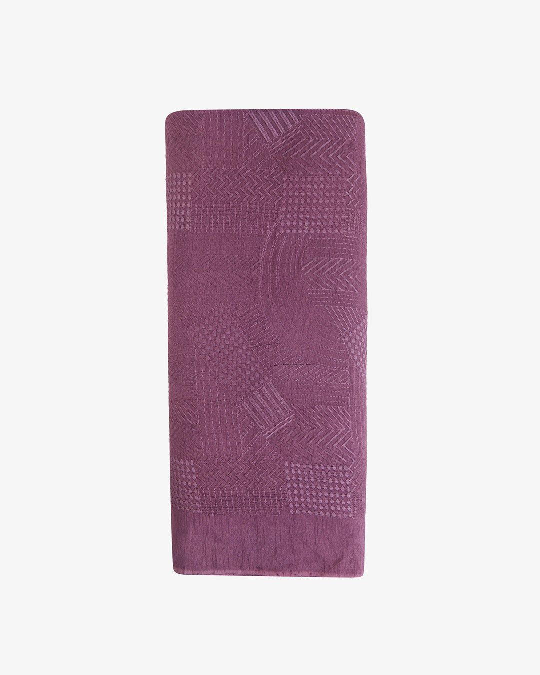 Slub Silk Thread Geometric Embroidery Fabric – Dusty Onion Pink