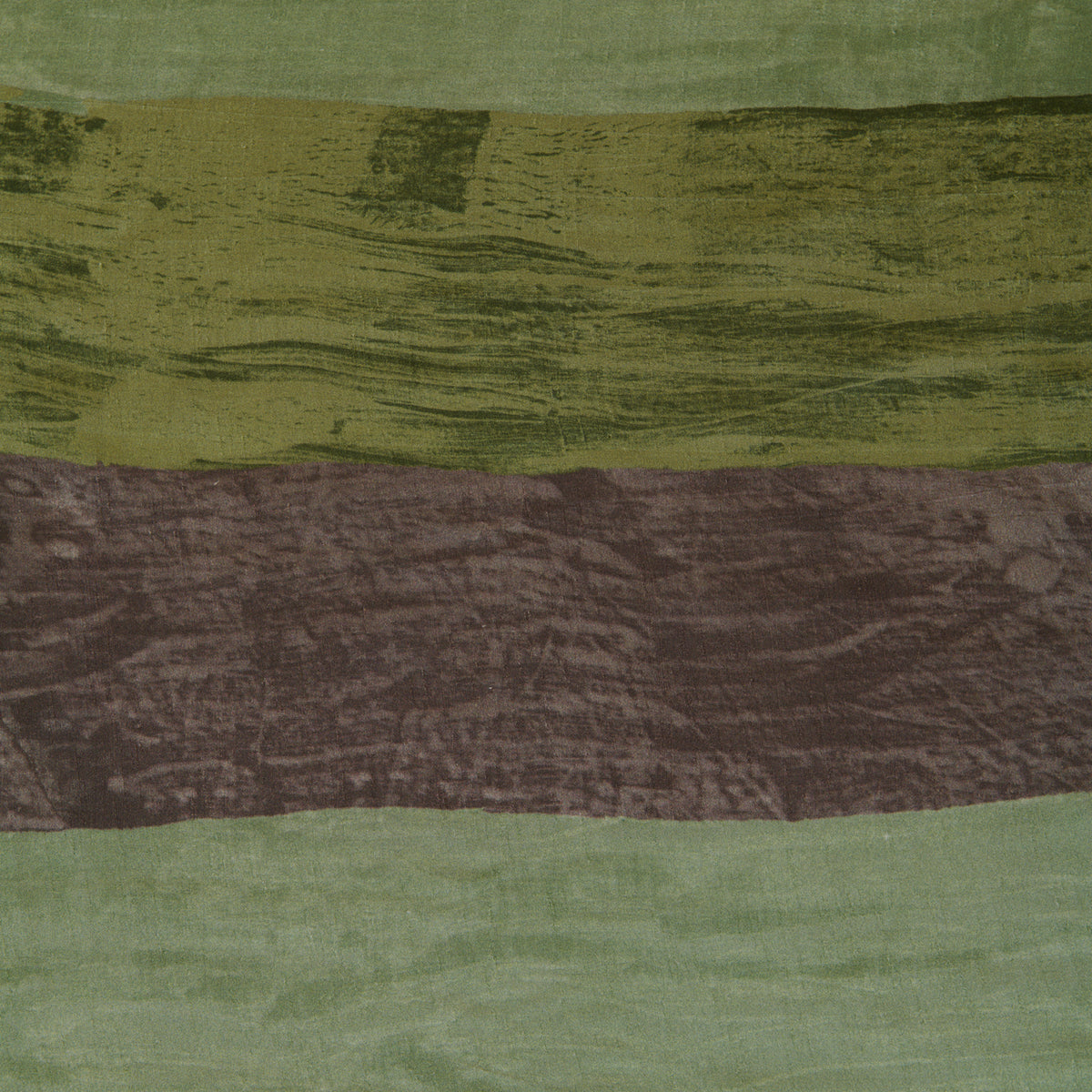 Green Grey Slub Silk Digital Printed Multi Patta Fabric