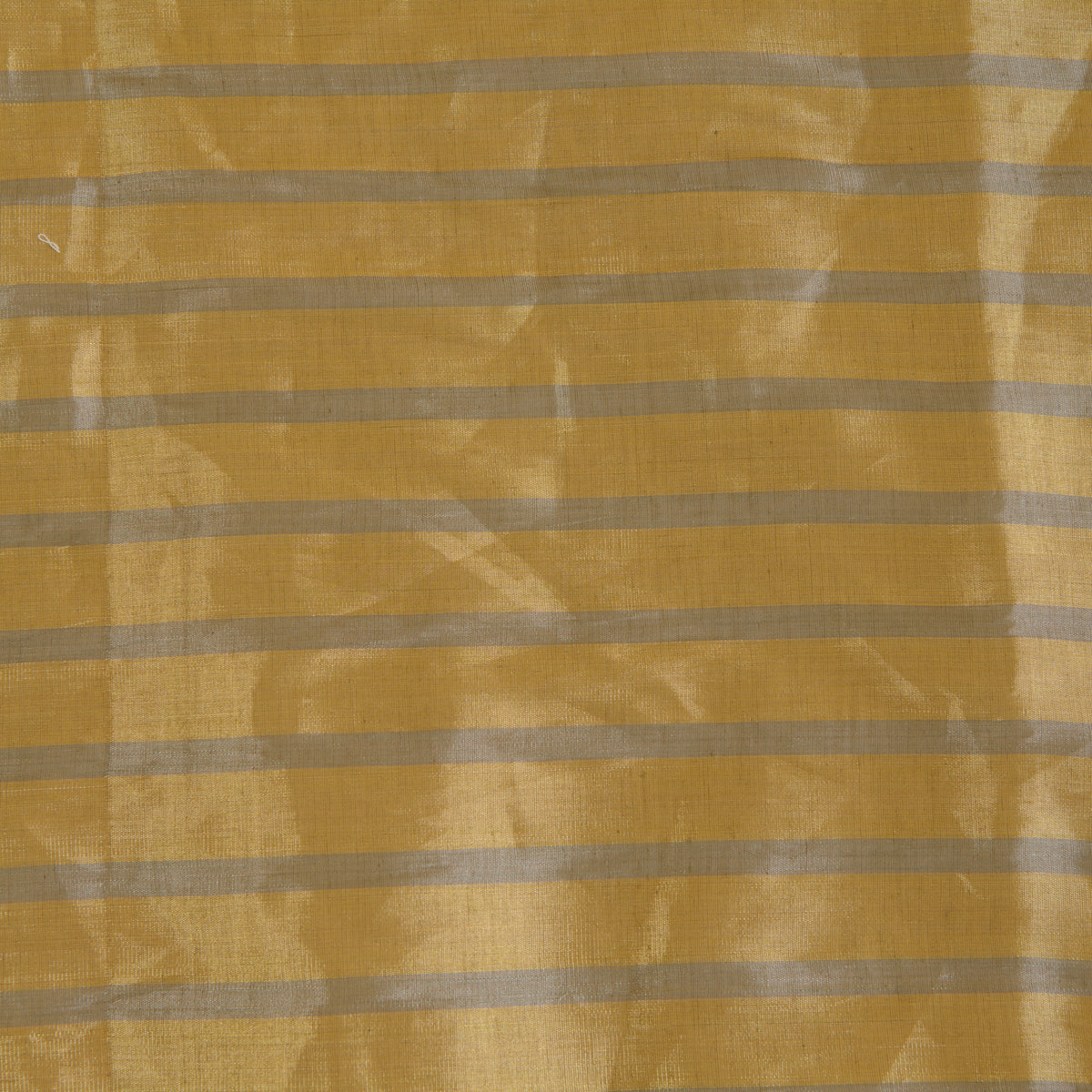 Gold Silver Silk Tissue Silver Stripes Fabric