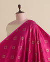 Hot Pink Silk Resham Geometric Antique Mina Brocade Fabric