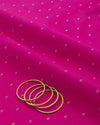 Hot Pink Spun Tussar G/S Zari Buta Woven Fabric