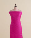 Hot Pink Spun Tussar G/S Zari Buta Woven Fabric