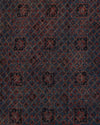 Slub Silk Ajrakh Printed Embroidery Fabric Indigo Blue