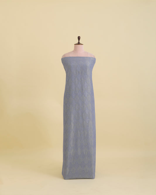 Lilac Blue Semi Organza Tissue Lucknowi Jaal Sequins