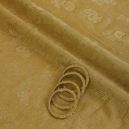 Light Green Slub Silk Geometric Embroidered Fabric