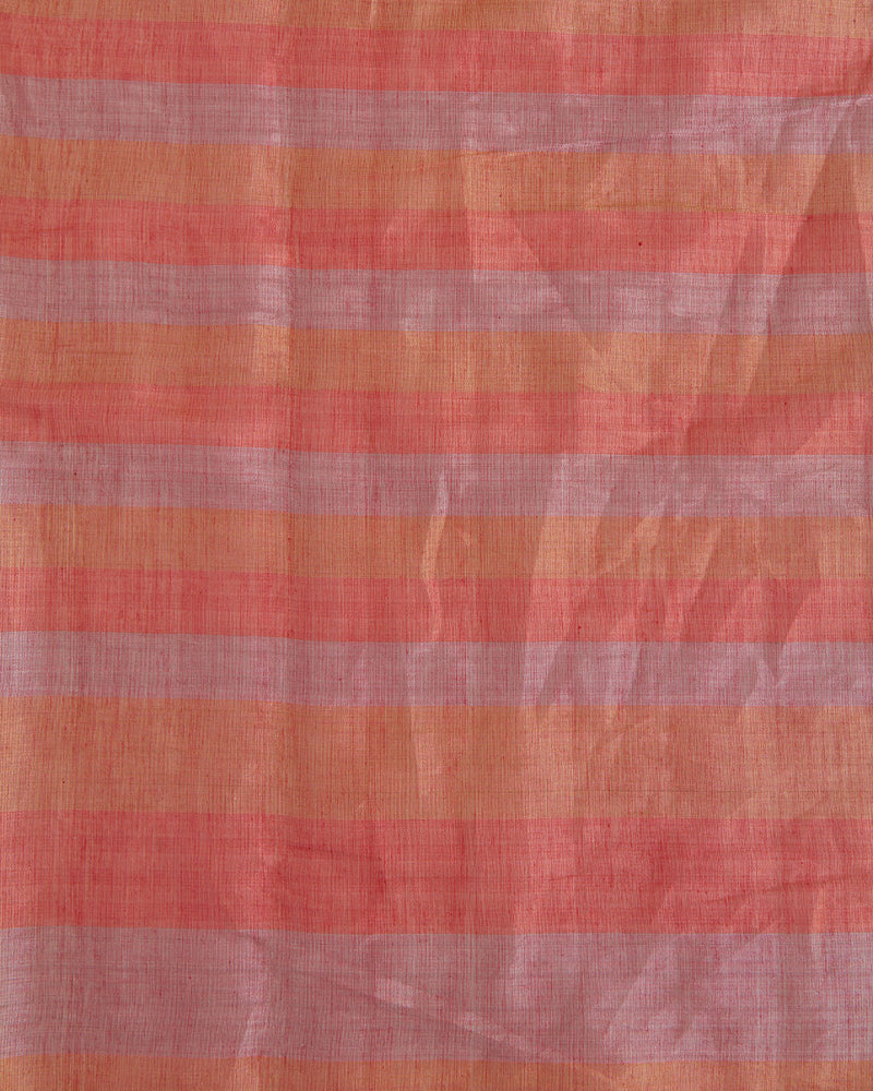 Multicolor Silk Tissue Multi Patta Fabric