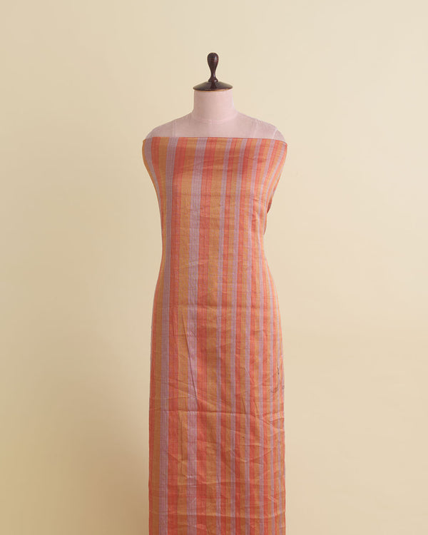 Multicolor Silk Tissue Multi Patta Fabric