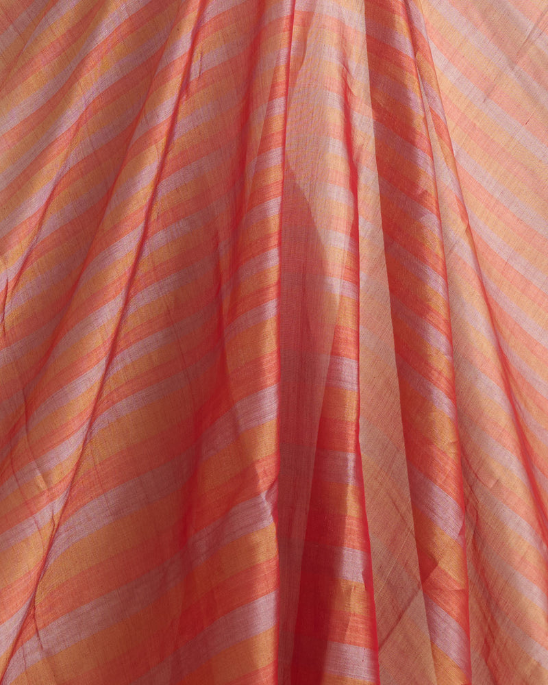 Multicolor Silk Tissue Multi Patta Fabric