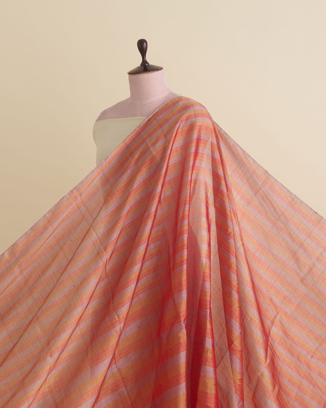 Multicolor Silk Tissue Multi Patta Fabric