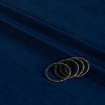Navy Blue Satin Dupion Thread Shlok Embroidery Fabric