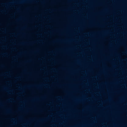 Navy Blue Satin Dupion Thread Shlok Embroidery Fabric