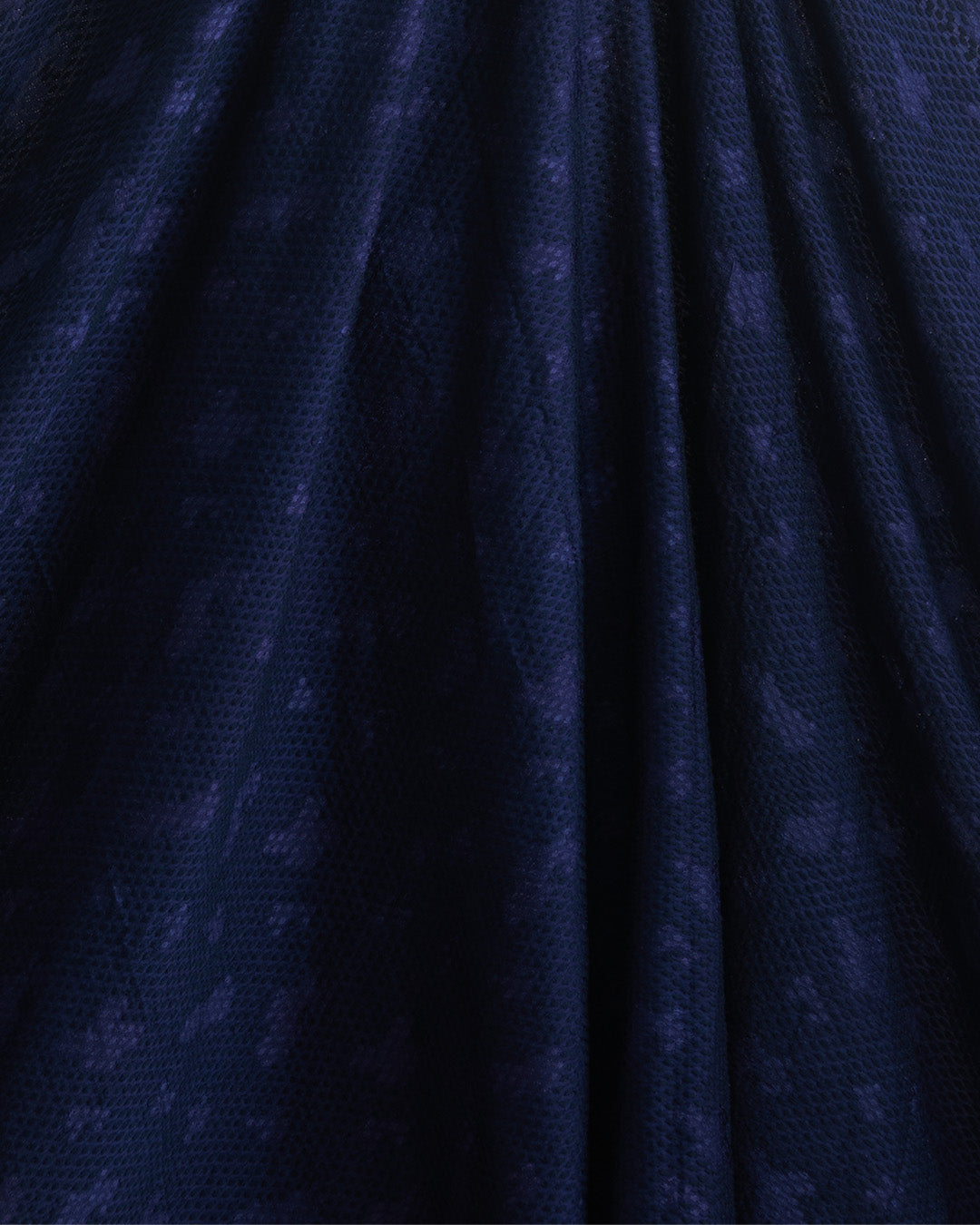 Navy Blue Satin Dupion Fabric with Snake Resham Embroidery