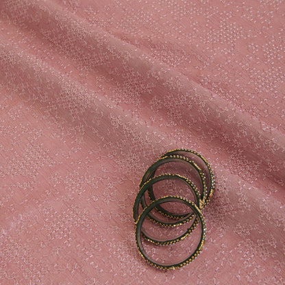 Onion Pink Slub Silk Chawal Taka Embroidery