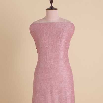 Onion Pink Slub Silk Chawal Taka Embroidery