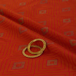 Orange Silk Resham Geometric Antique Mina Brocade Fabric