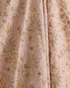 Peach Slub Silk Embroidered Jaal Fabric