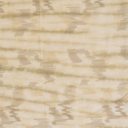 Pista Green Slub Silk Batik Fabric with Abstract Stitches