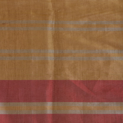 Red Gold Silver Silk Tissue Multi Patta Fabric