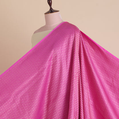Rani Pink Silk Alfi Buta Woven Fabric