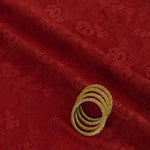 Rust Slub Silk Geometric Embroidery
