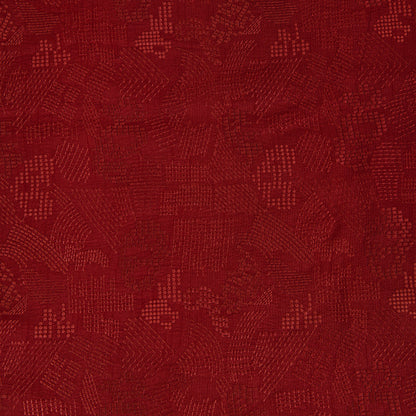Rust Slub Silk Geometric Embroidery