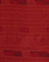 Rust Satin Dupion Fabric with Geometric Thread Embroidery