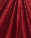 Red Maroon Satin Dupion Fabric with Snake Resham Embroidery