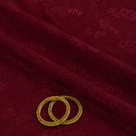 Wine Slub Silk Geometric Embroidery