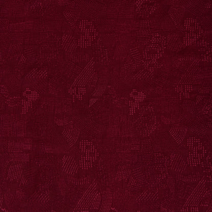 Wine Slub Silk Geometric Embroidery