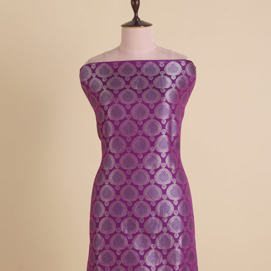 Dark Purple Satin Mina Brocade Buta