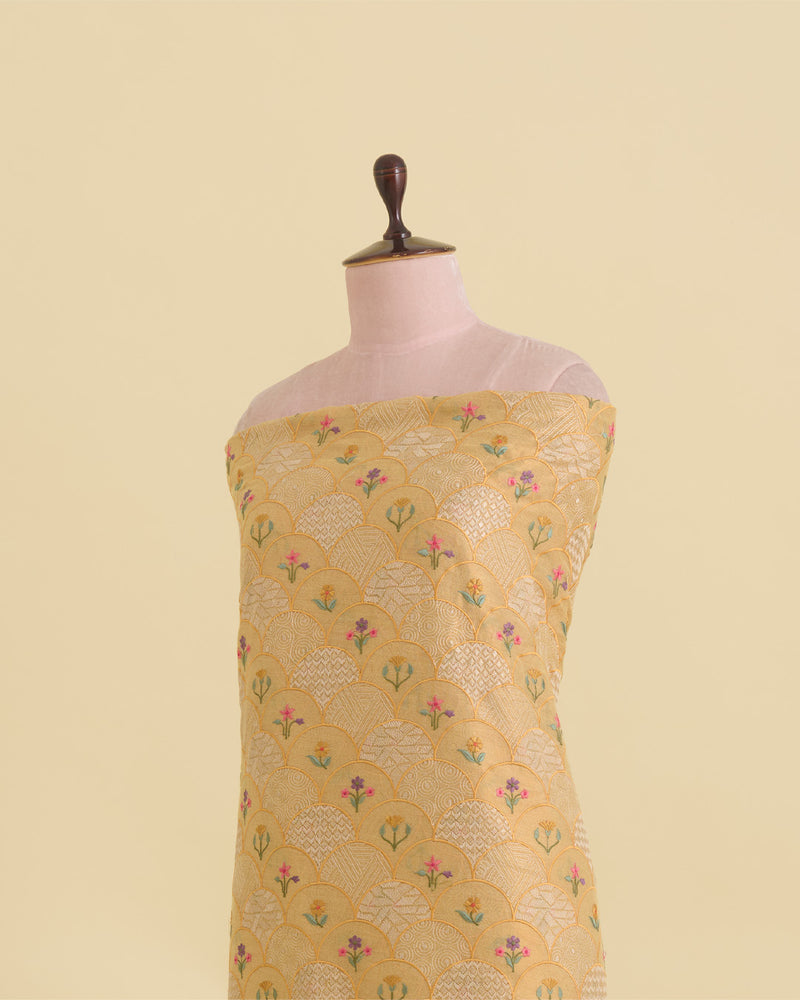 Light Yellow Silk Cotton Tissue Multi