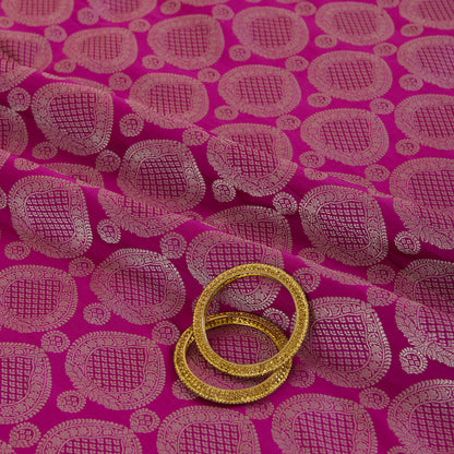 Magenta Blue Satin Mina Brocade Buta