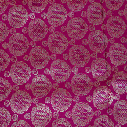 Magenta Blue Satin Mina Brocade Buta