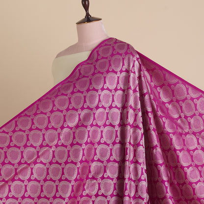 Magenta Blue Satin Mina Brocade Buta
