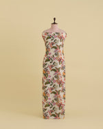 Ivory Slub Silk Digital Printed Fabric