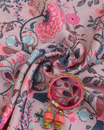 Slub Silk Digital Printed Fabric – Misty Lilac Grey
