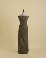 Spun Tussar Geometric Buta Printed Fabric – Black