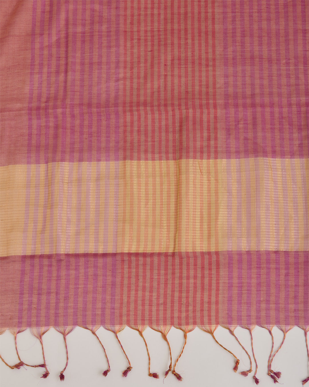 Red Silk Tissue Multi Stripes Dupatta